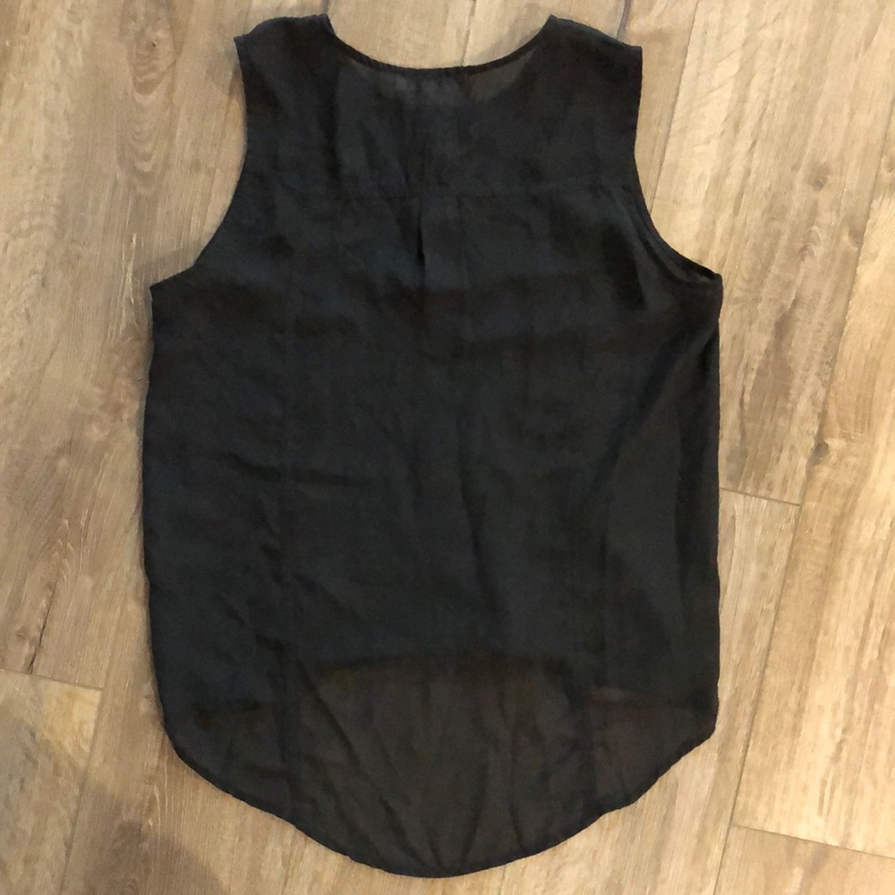 CHLOE K - Black Sleeveless Blouse Top w/ Snap Front - Picture 5 of 8